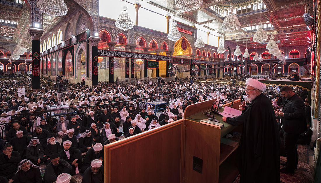 The supreme religious authority demands the need to maintain peaceful protests and not to attack security forces