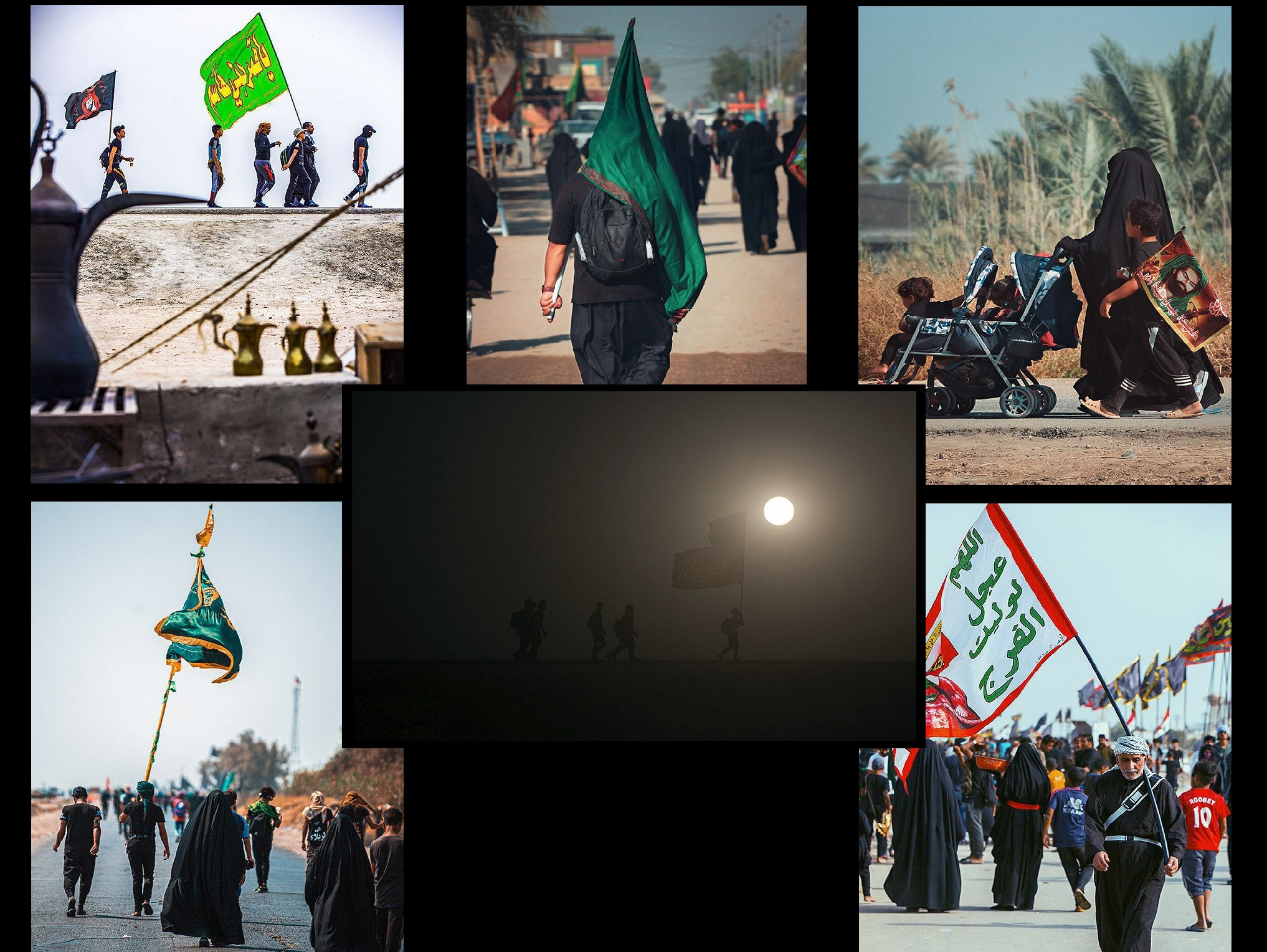Photos: Arbaeen March on Basra-Karbala Road