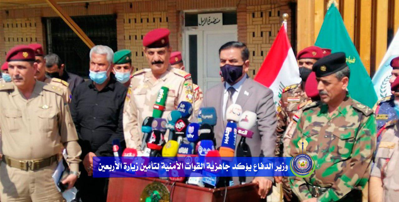 وزير الدفاع يؤكد جاهزية القوات الأمنية لتأمين زيارة الأربعين