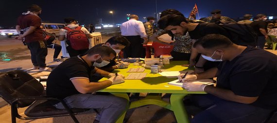 صحة كربلاء تجري فحوصات عشوائية للزوار لكشف الاصابات بكورونا