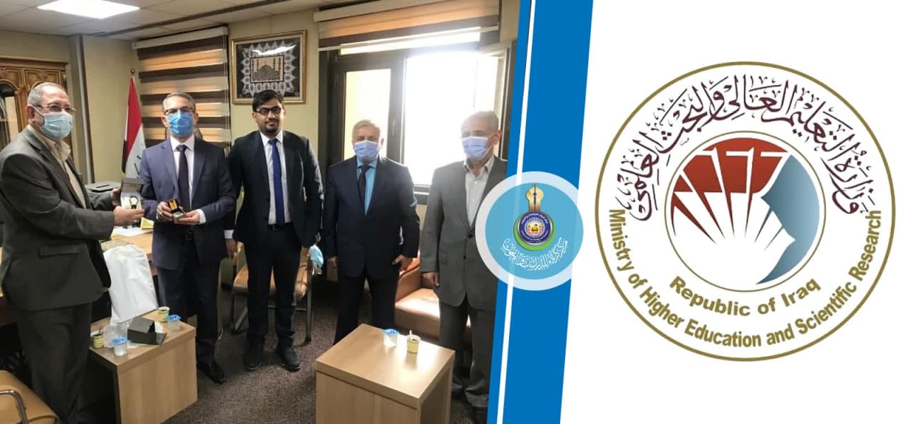 وكيل وزارة التعليم العالي والبحث العلمي يستقبل وفد مركز كربلاء للدراسات والبحوث