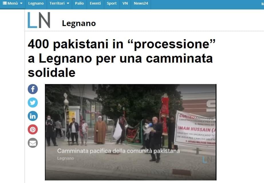بالصور: مدينة إيطالية تشهد إنطلاق مسيرة عزاء حسيني بمناسبة ذكرى الأربعين!!