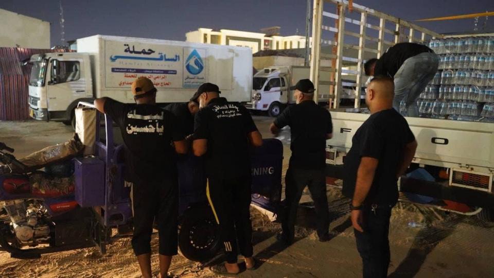 صور و معلومة || حملة الساقي .. من ميسان مليوني قنينة ماء تتجه نحو كربلاء 