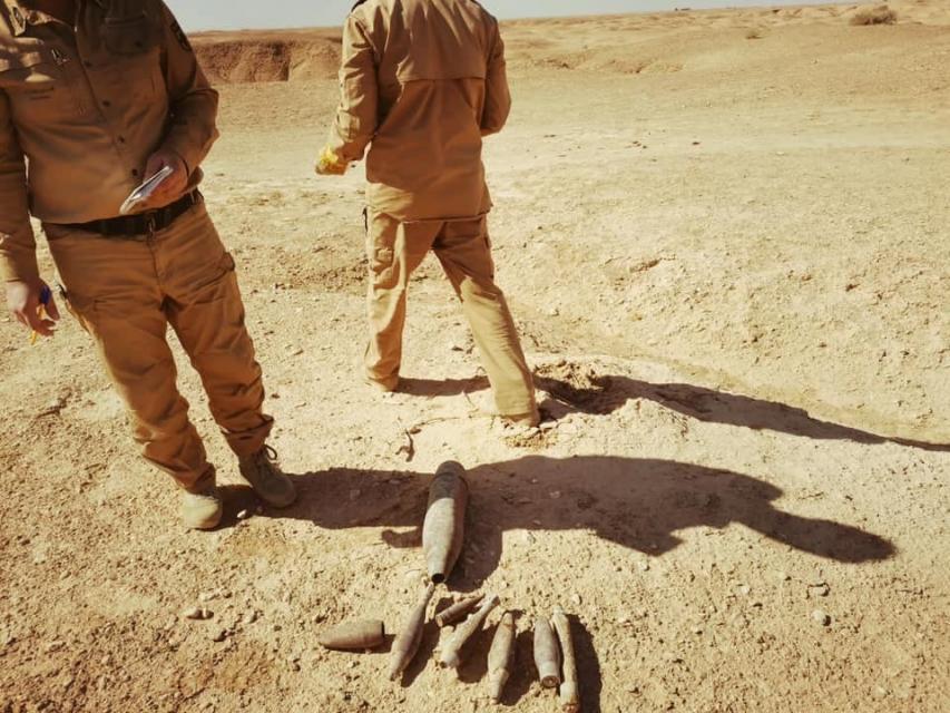بعد الاقبال الكبير .. رفع اكثر من 40 قطعة عتاد ثقيلة من اثار كربلاء !