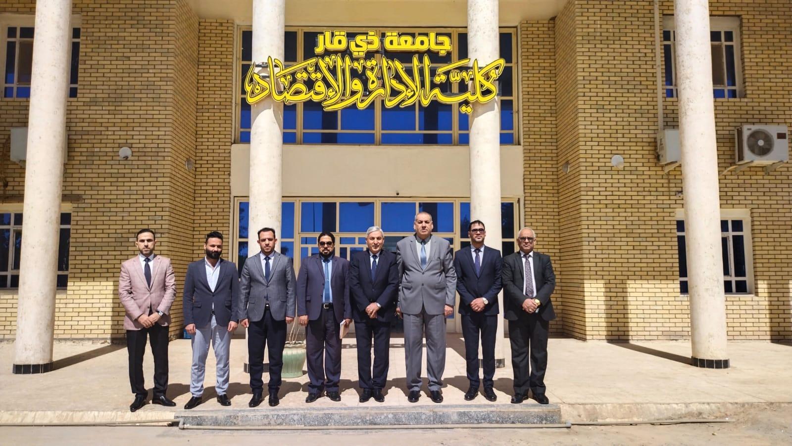 عمادة كلية الإدارة والاقتصاد في جامعة ذي قار تستقبل وفد مركز كربلاء