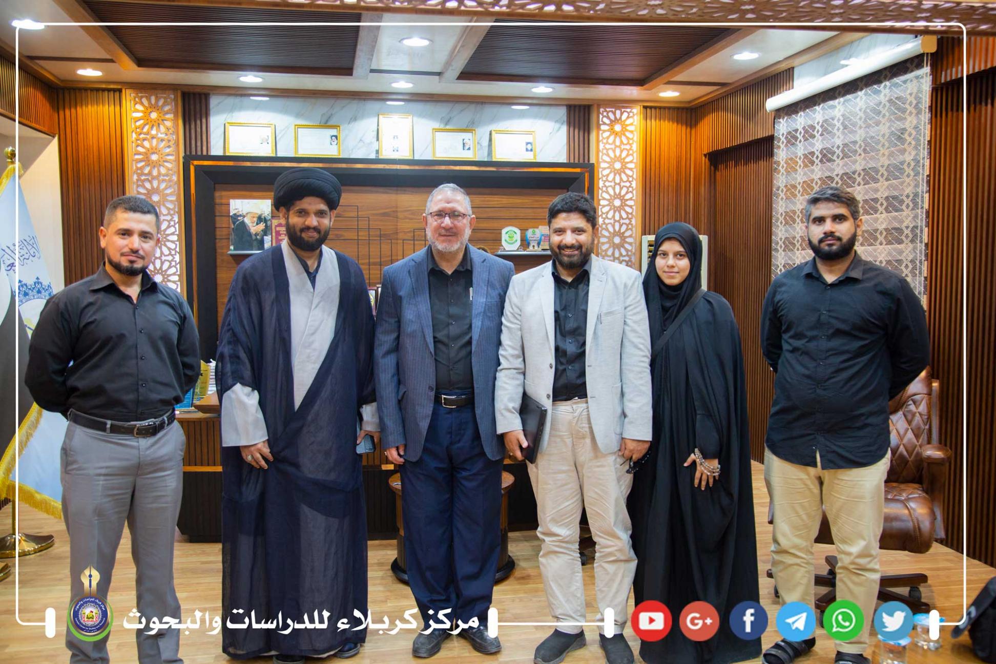 رئاسة جمعية اهل البيت الاسلامية العالمية تزور مركز كربلاء لبحث افاق التعاون المشترك