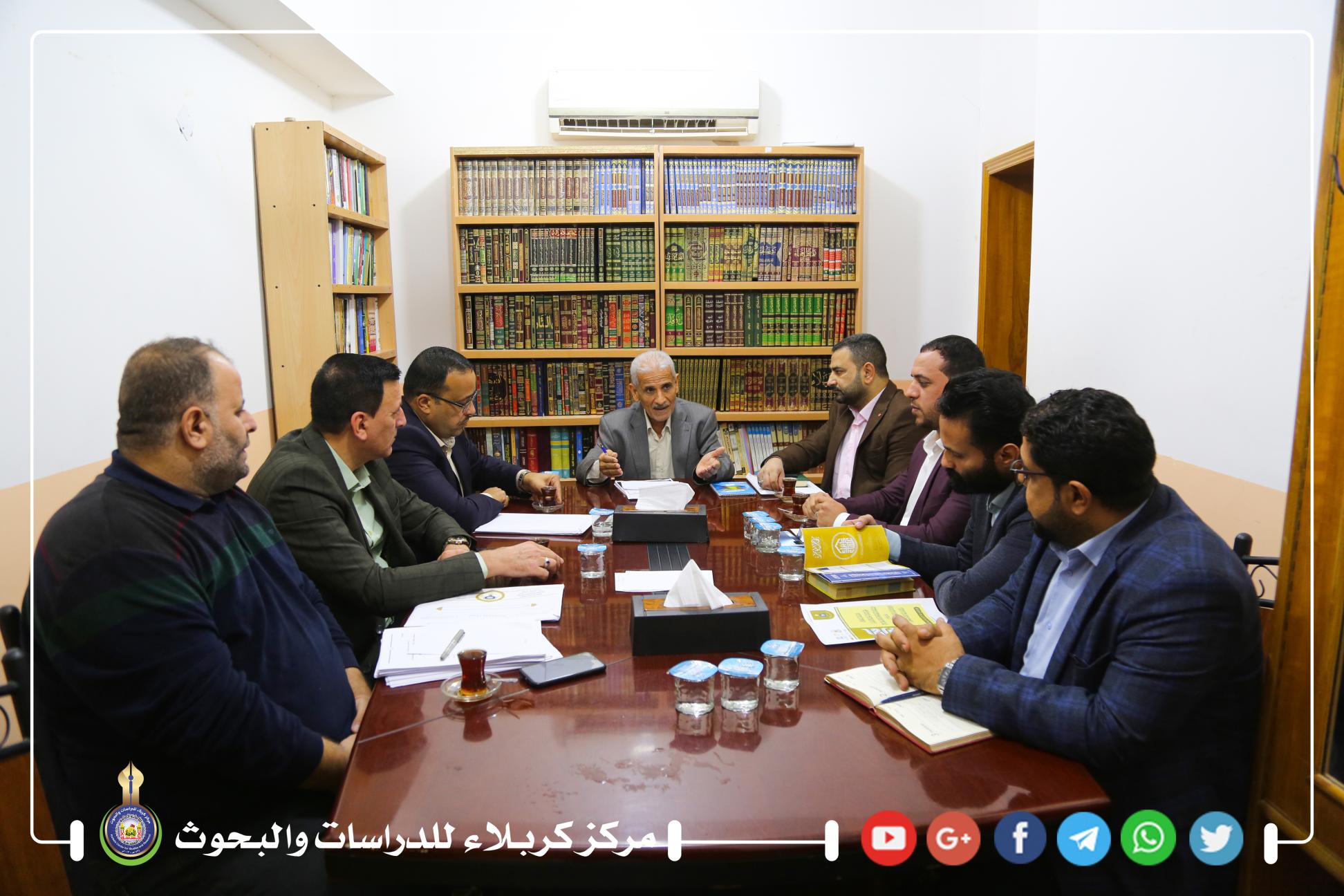إدارة مركز كربلاء تناقش التحضيرات العلمية واللوجستية لوقائع المؤتمر العالمي لإحياء تراث علماء كربلاء