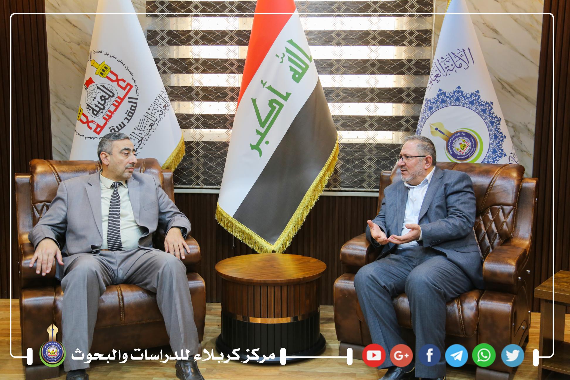 وفد كرسي اليونسكو يزور مركز كربلاء للدراسات والبحوث لبحث أخر تطورات العلمية المشتركة بين الجانبين