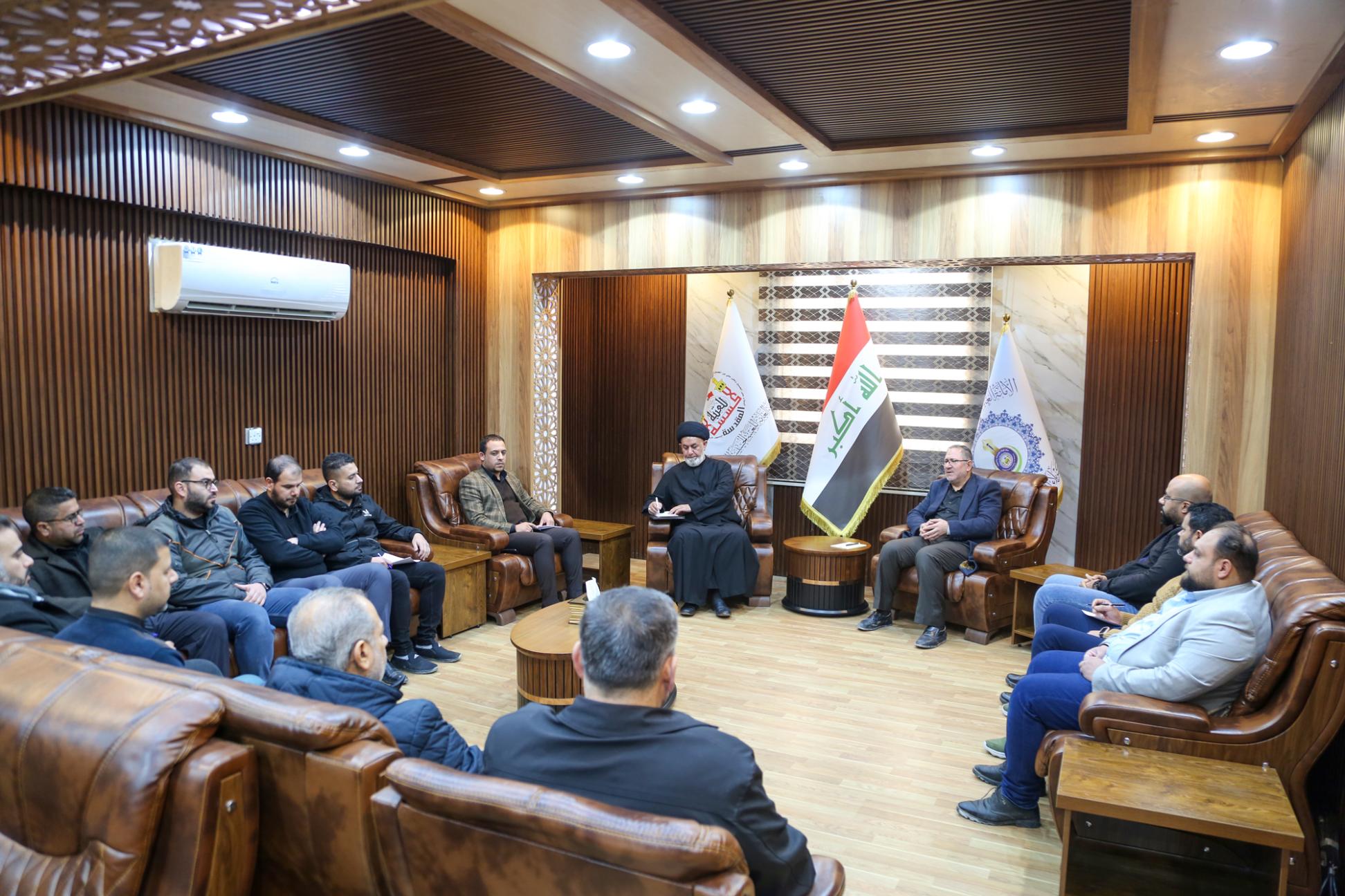 لمناقشة التطورات العملية وتذليل العقبات ,, إدارة مركز كربلاء تعقد اجتماع استثنائي مع الشعبة الفنية