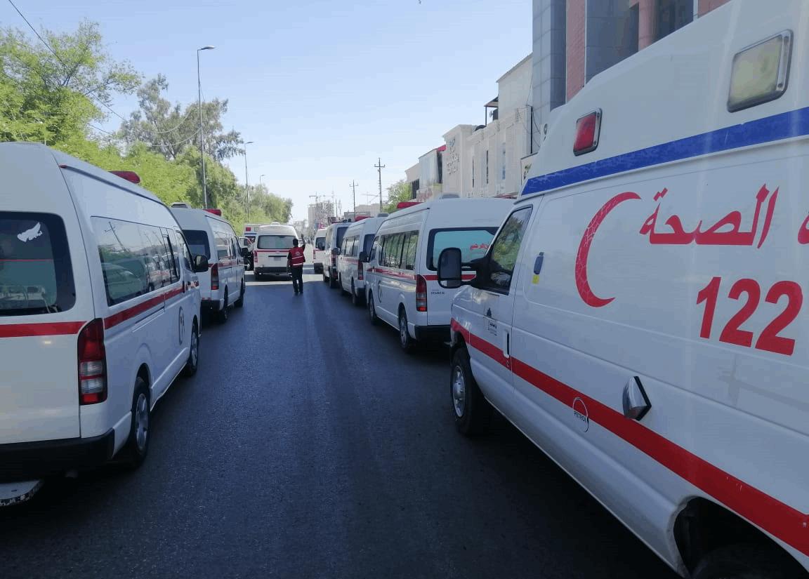 بُمشاركة (  85 ) عجلة إسعاف ودعمٍ وزاري ومحلي .. صحة كربلاء تُباشر بتطبيق خطة طوارئ الطبي الزيارة الشعبانية