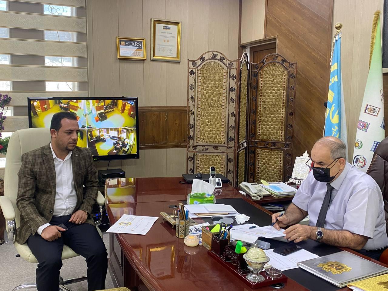 رئاسة جامعة بابل تستقبل وفد مركز كربلاء للدراسات والبحوث