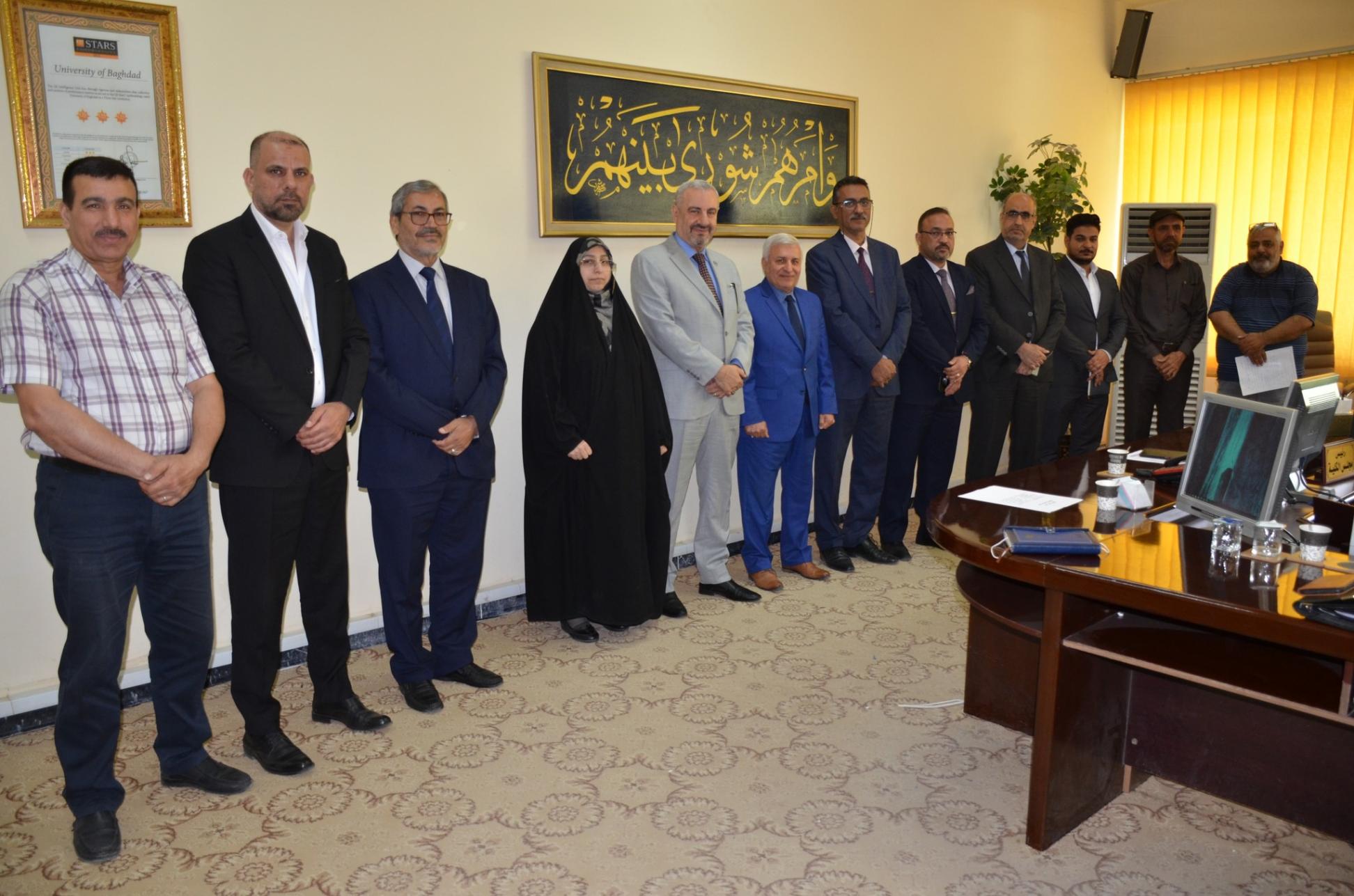 وفد مركز كربلاء للدراسات والبحوث يبحث مع عمادة كلية العلوم في جامعة بغداد افاق التعاون العلمي