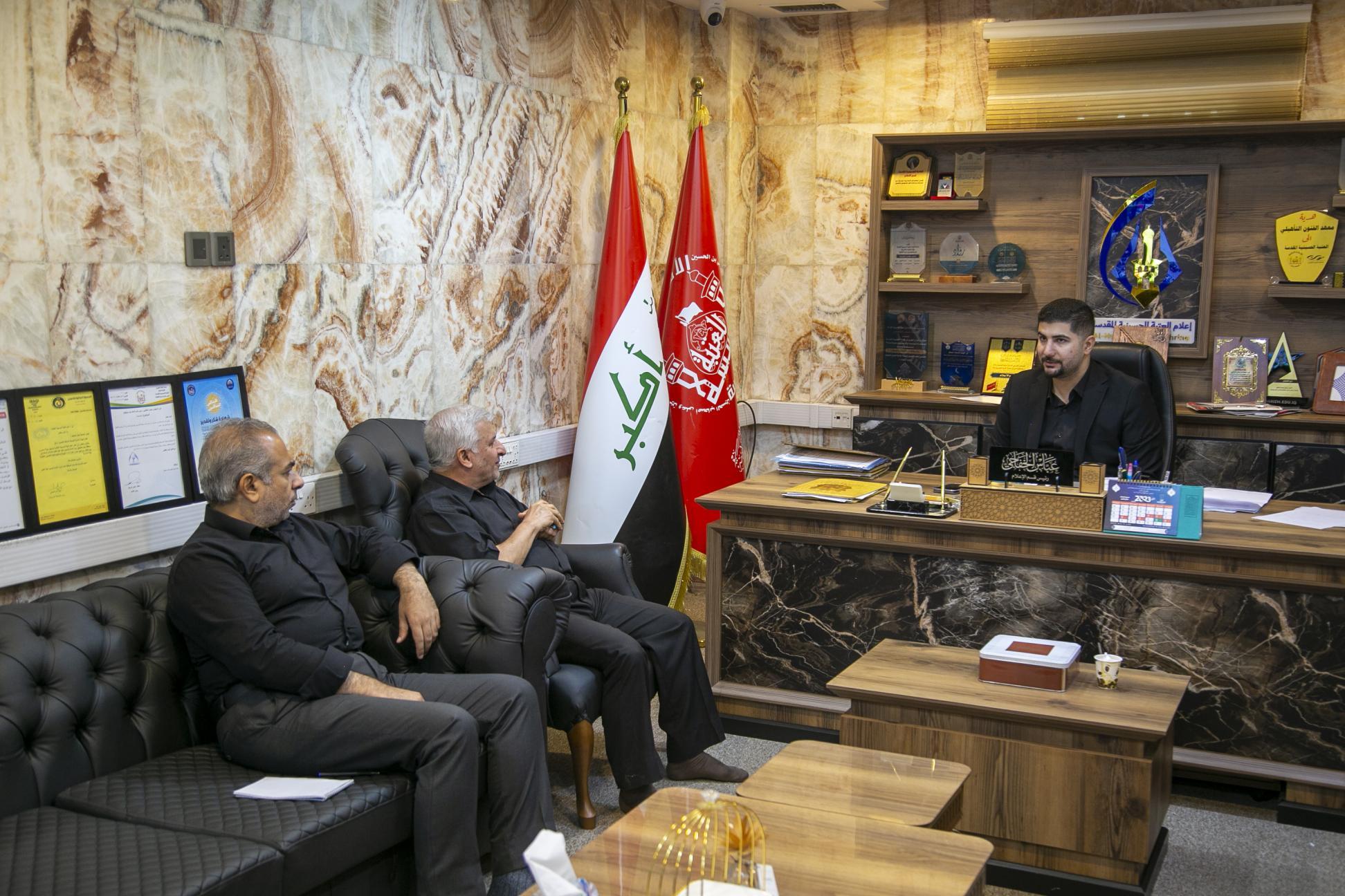 A delegation from Karbala Center for Studies and Research visits the Media Department at Al-Hussaini Holy Shrine