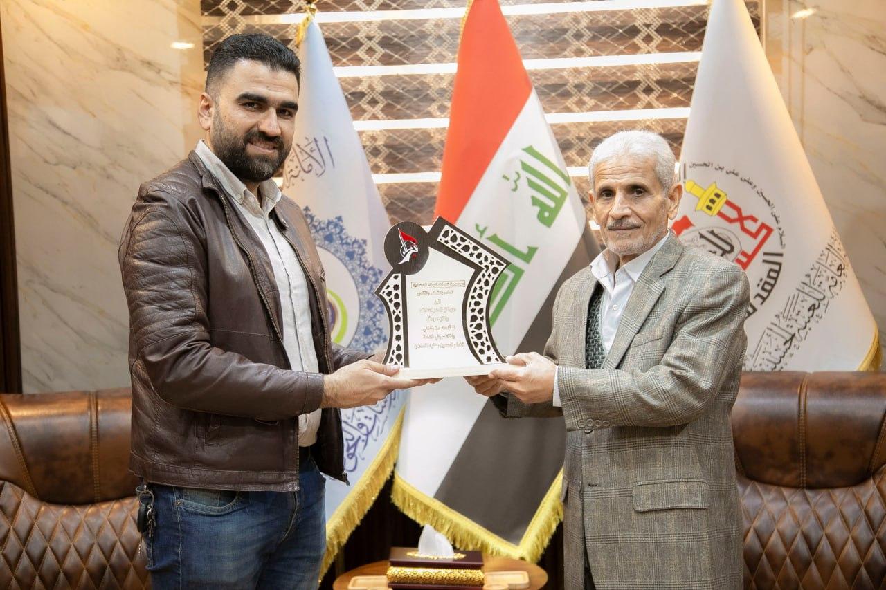 مركز كربلاء يستقبل مسؤول علاقات قناة كربلاء الفضائية