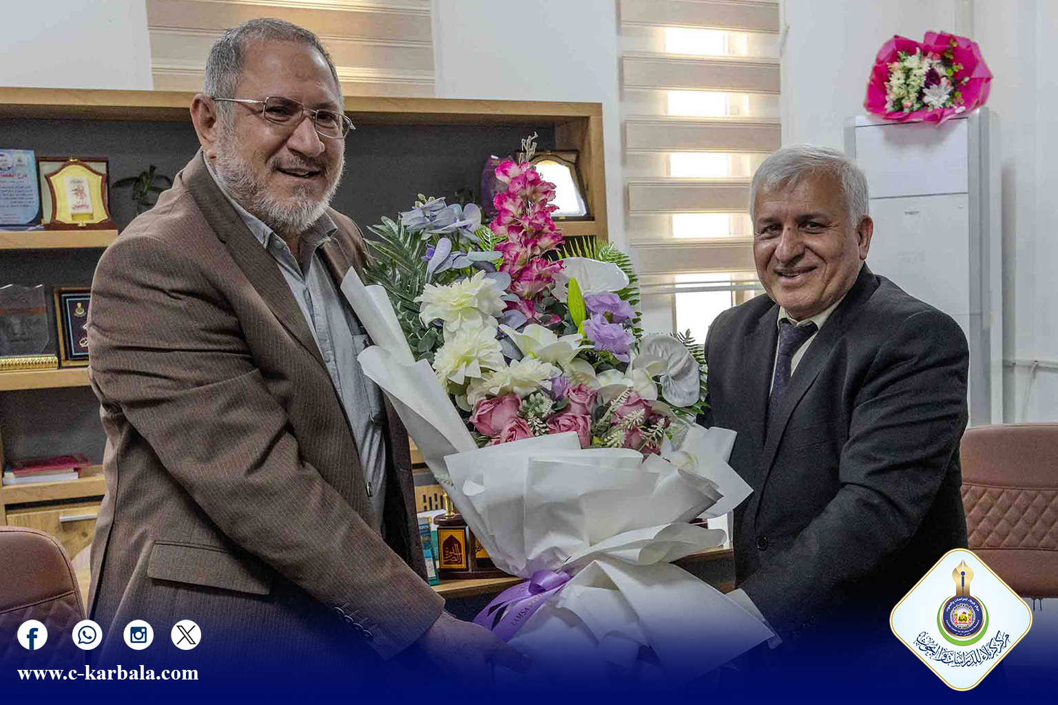 مركز كربلاء للدراسات والبحوث يكرّم عميد كلية الإدارة والاقتصاد بجامعة الصفوة ويؤكد استمرار التعاون الأكاديمي المشترك