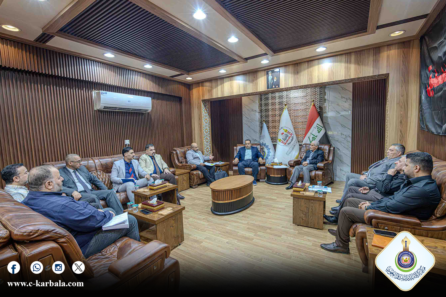 مركز كربلاء للدراسات والبحوث يستقبل وفد مركز "بينة" للأمن الفكري والثقافي لبحث مشروع مشترك حول الجذور الحضارية والسلم المجتمعي
