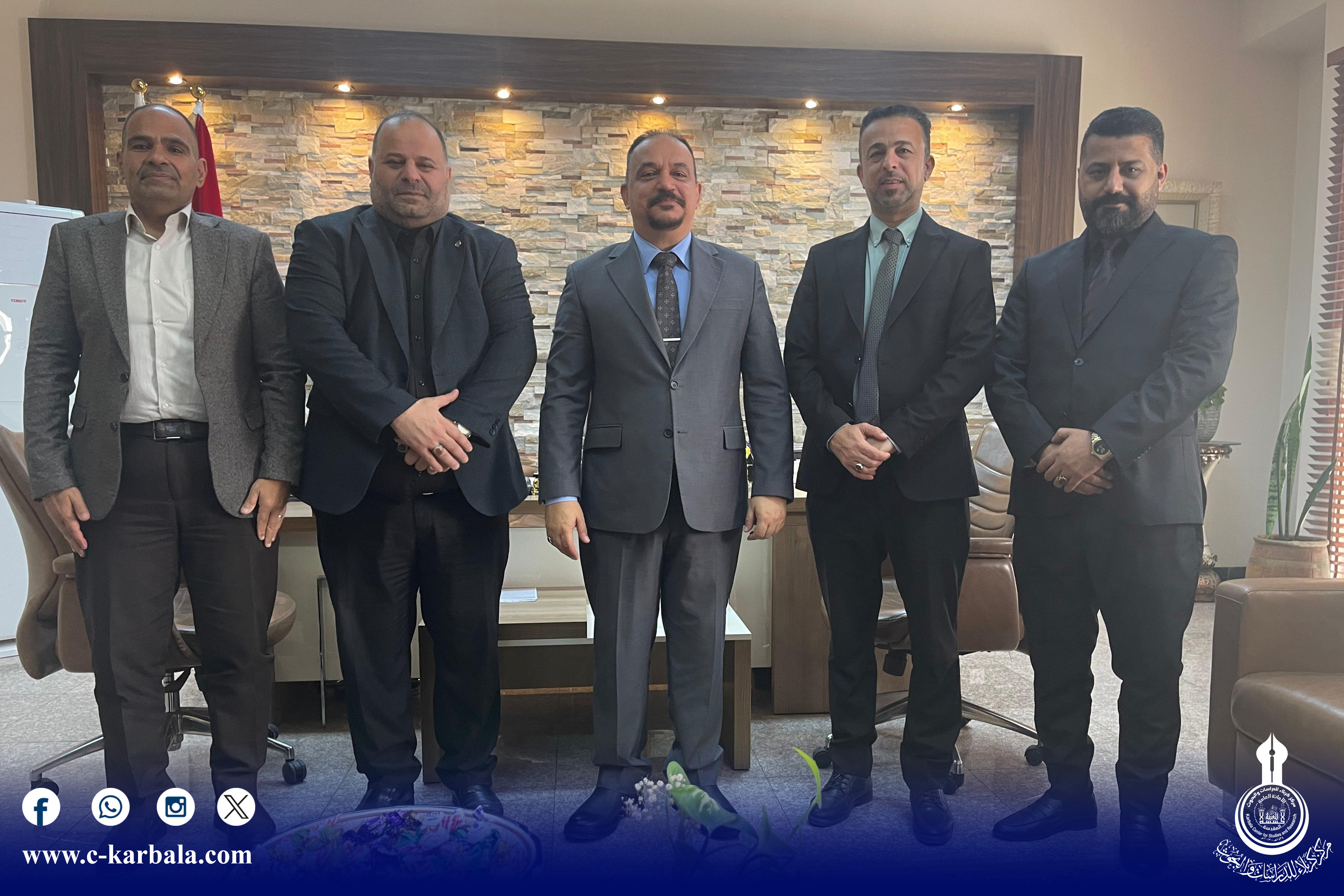 وفد مركز كربلاء للدراسات والبحوث يزور جامعة النهرين لبحث آفاق التعاون العلمي