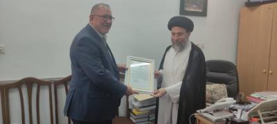 ديدار مدیر مرکز كربلا للدراسات والبحوث از حجة الإسلام والمسلمين سيد ریاض حکیم (دام عزه)